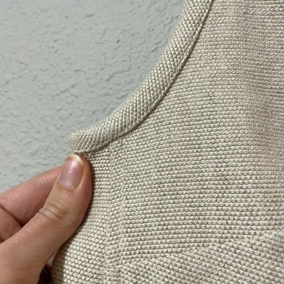 Banana Republic Cream Bee Beaded Round Neck Sleeveless Zip Blouse Top XS - Picture 5 of 10